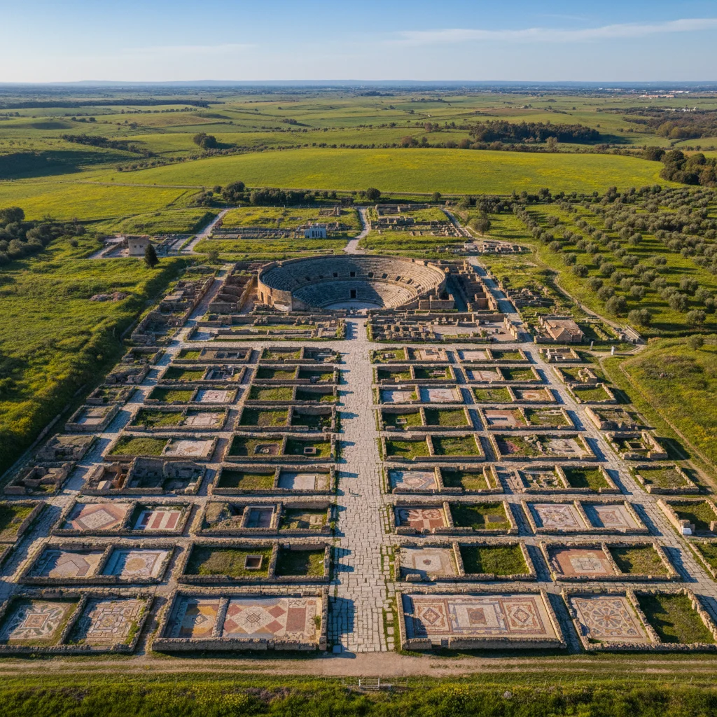 Ruinas de Itálica, cuna de emperadores romanos en Andalucía.