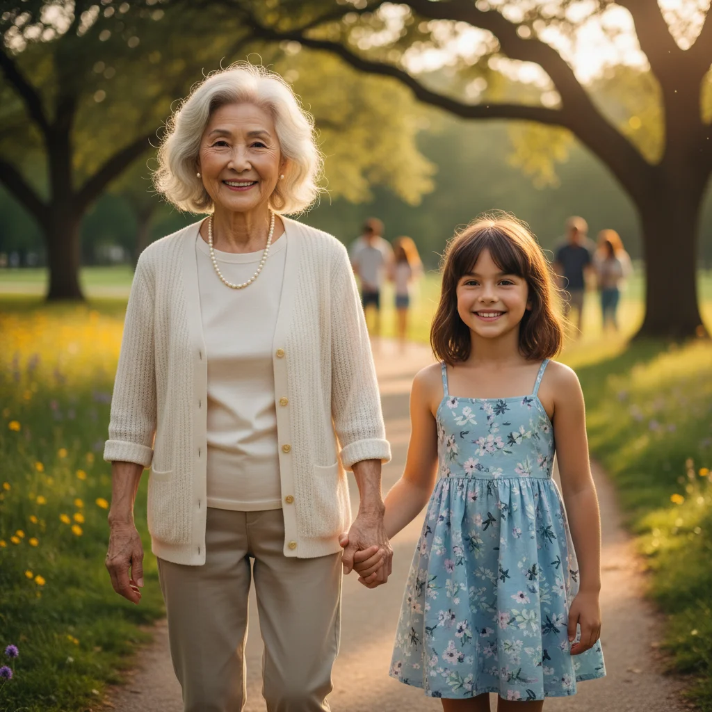 Mujer mayor sonriendo y disfrutando de un momento de lucidez y bienestar con su familia, gracias a los avances en el tratamiento del Alzheimer.