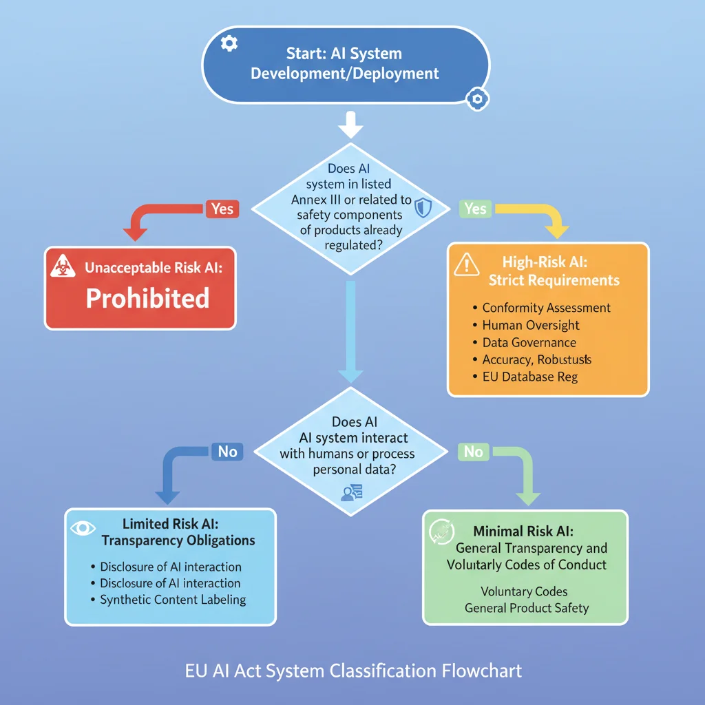 Flowchart depicting AI system classification under EU AI Act
