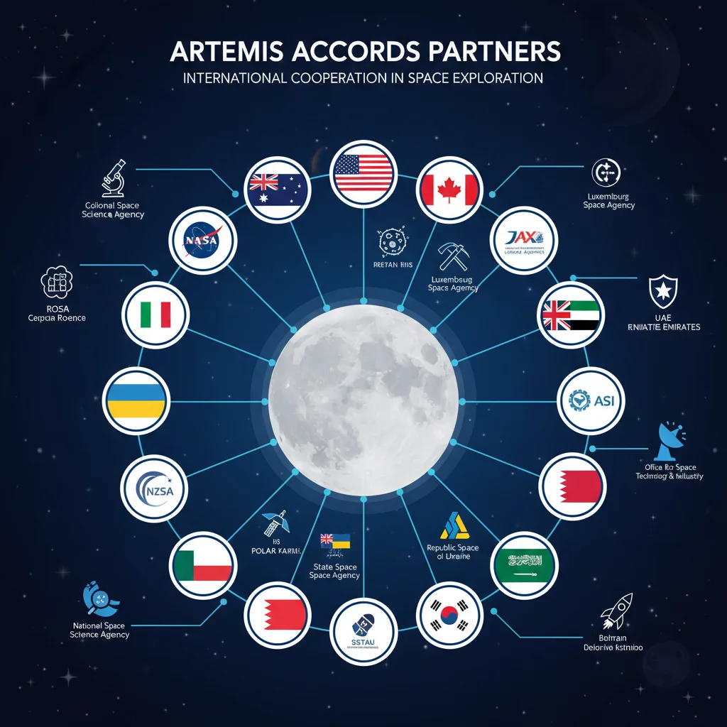 Infographic of nations participating in Artemis Accords