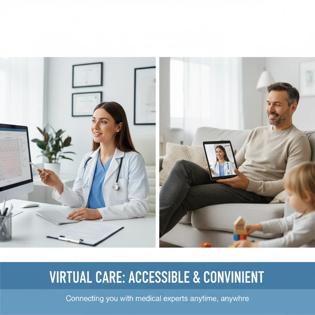 Doctor consulting patient via video call on telehealth platform