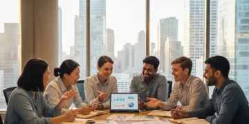 Retain Top Talent 2026: U.S. Business Strategies for 10% Better Outcomes Engaged diverse team collaborating in a modern office, symbolizing effective talent retention strategies for 2026.