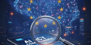 Illustration of EU AI Act compliance challenges for U.S. tech companies