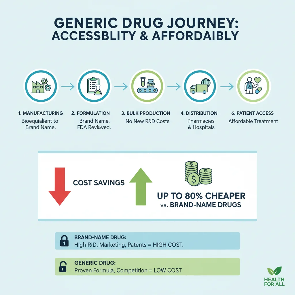 Infographic showing the cost benefits of generic prescription drugs