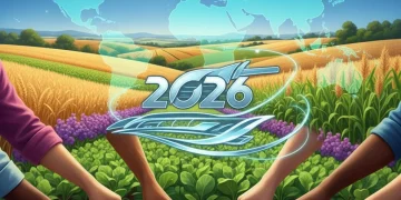 Global Food Security 2026: US Initiatives & Supply Solutions Global food security efforts in 2026, illustrating international cooperation and sustainable agriculture.