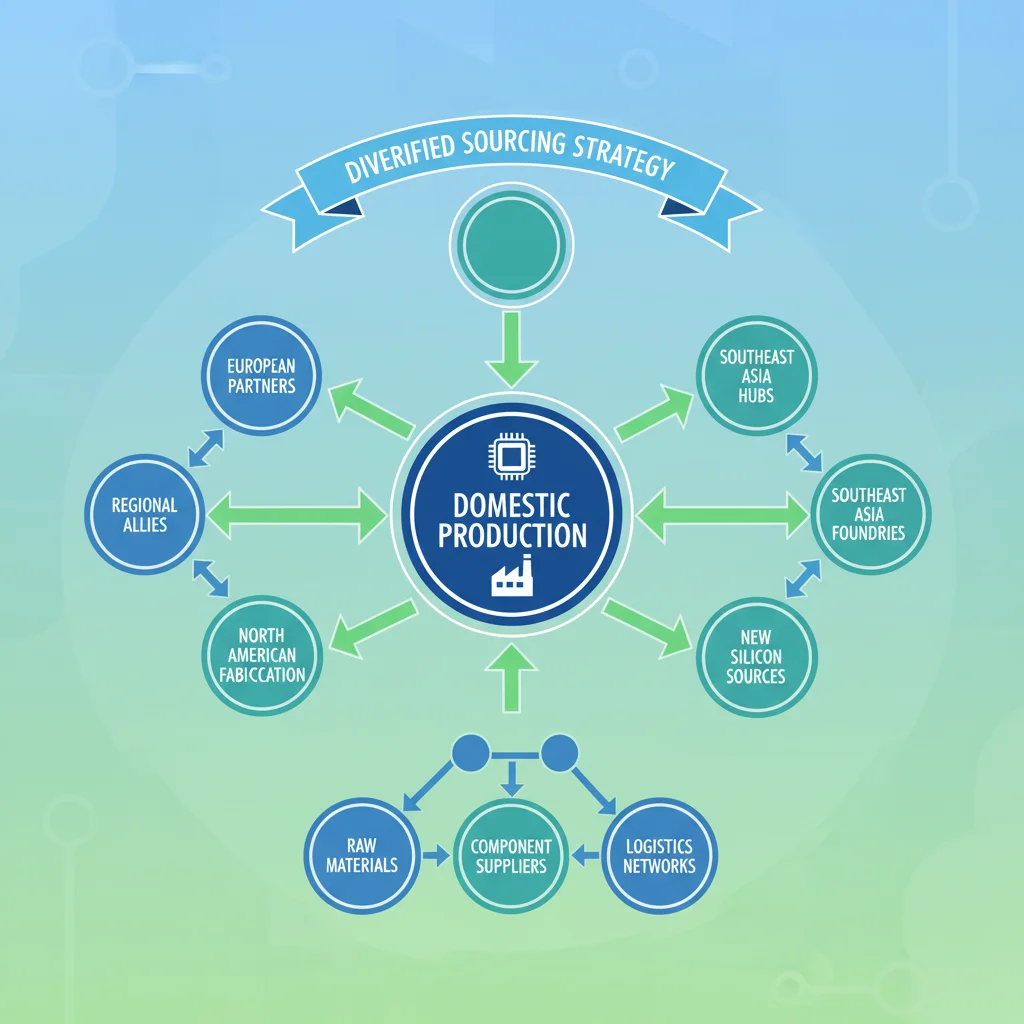 Diagram showing resilient semiconductor supply chain with domestic focus
