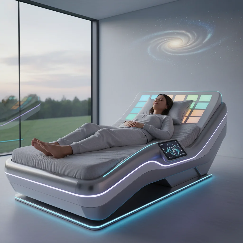 Smart bed with integrated light therapy and zero-gravity recline