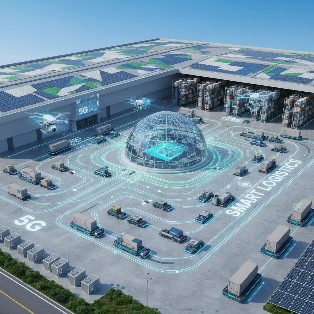 Smart logistics hub with AGVs and drones powered by 5G
