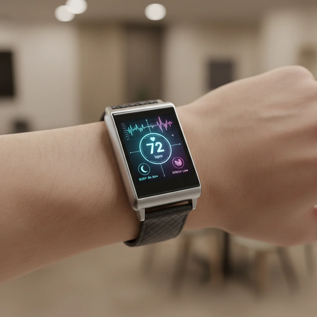 Smart wearable device tracking real-time biometric data for personalized health insights