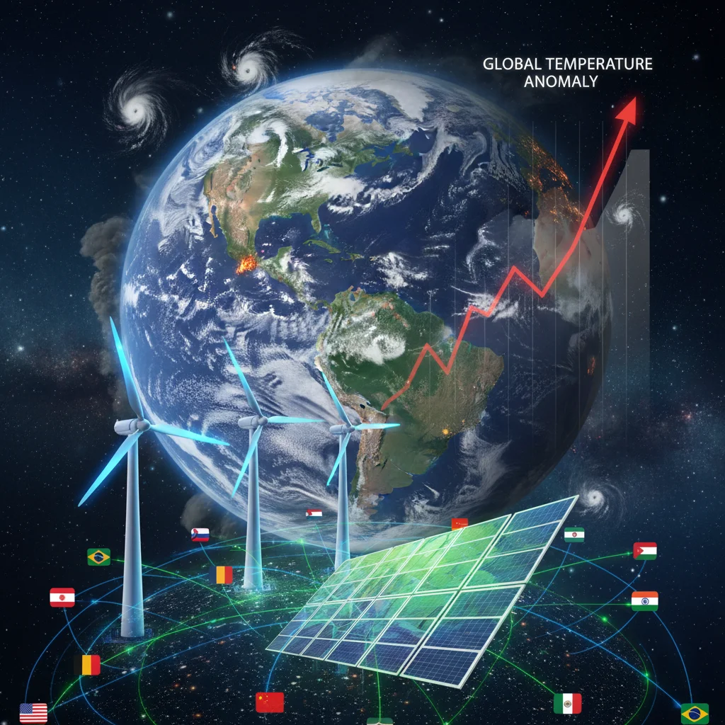 Global climate change challenges and renewable energy solutions