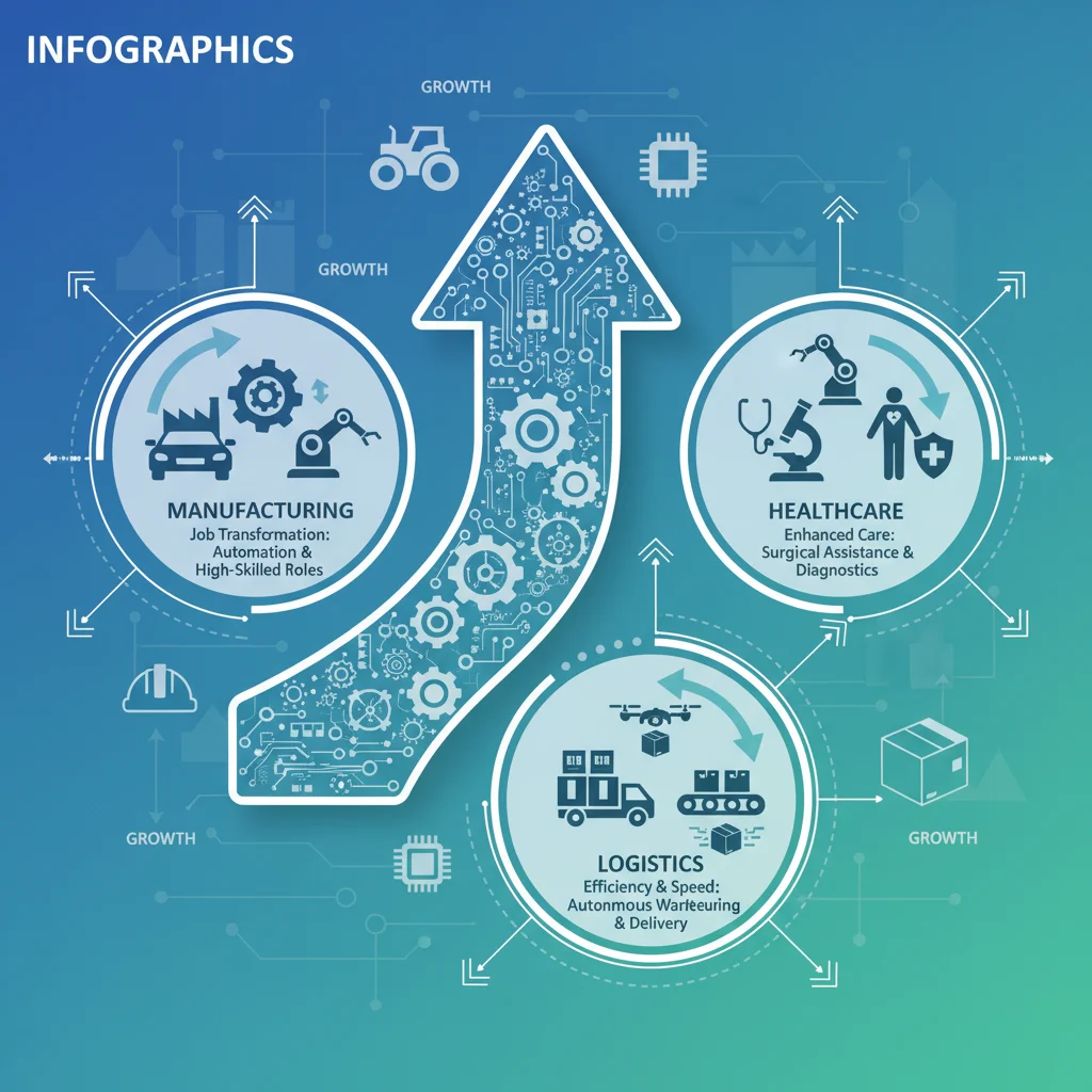 Infographic showing sectors impacted by robotics and automation growth