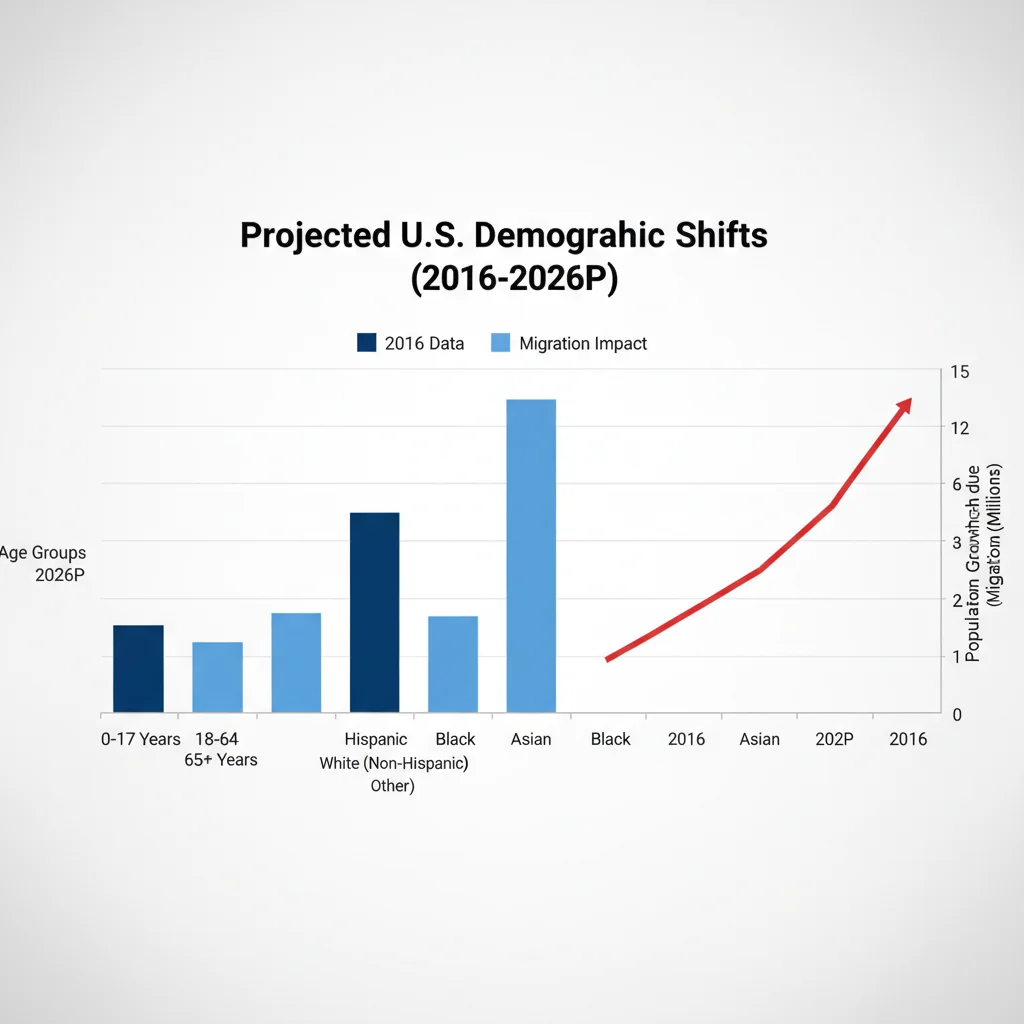 Projected demographic shifts in U.S. population by 2026 due to migration