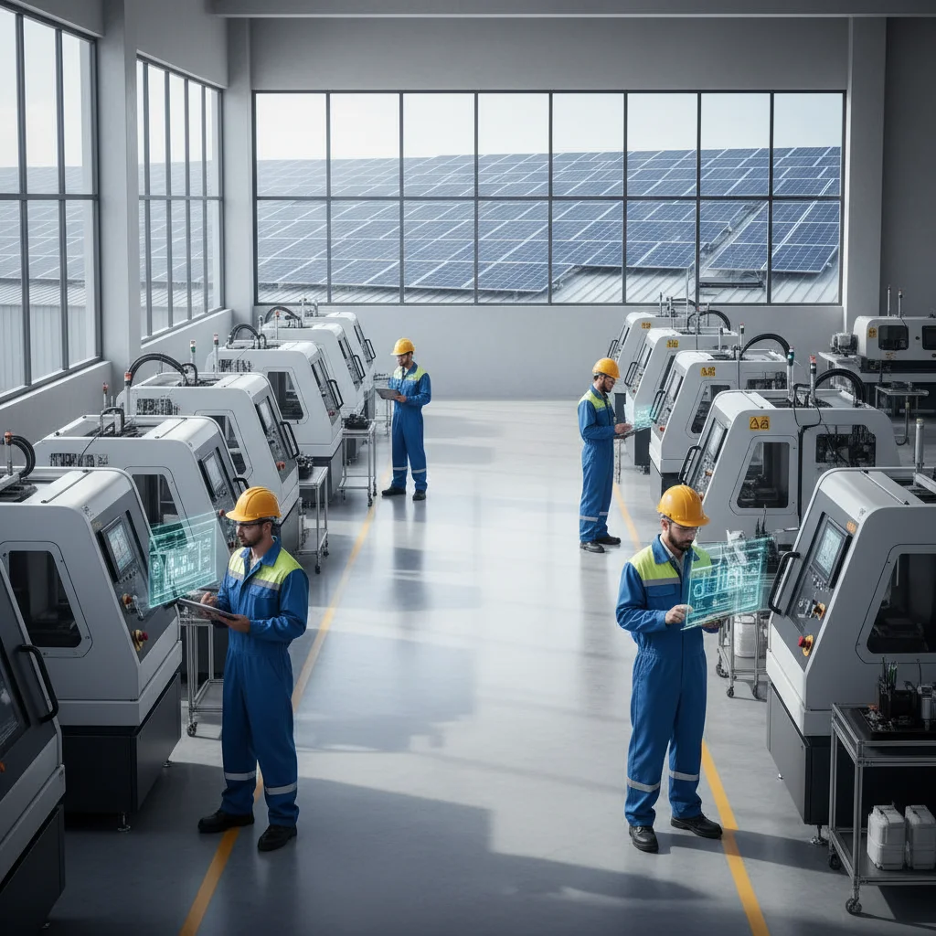 Energy efficient factory operations with solar panels