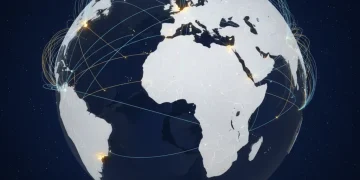 Global diplomatic network map highlighting US foreign policy initiatives