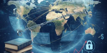Global trade network with compliance documents and rising cost graph