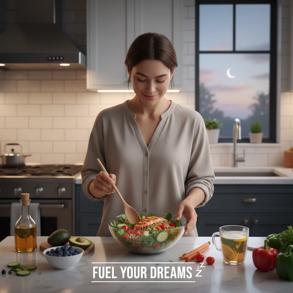 Preparing a healthy evening meal for better sleep