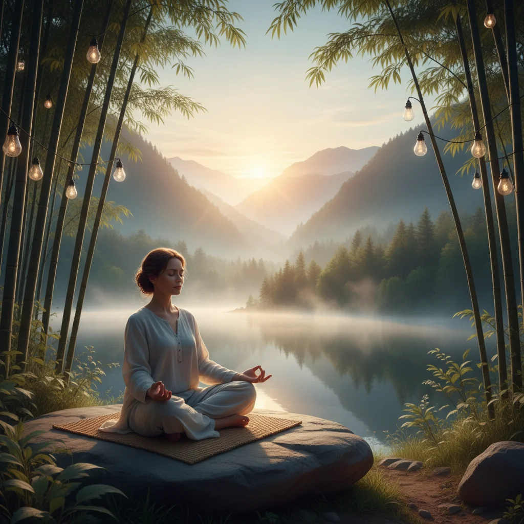 Person meditating to reduce stress for better sleep