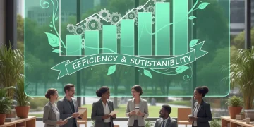 Graph showing declining operational costs with sustainable business practices